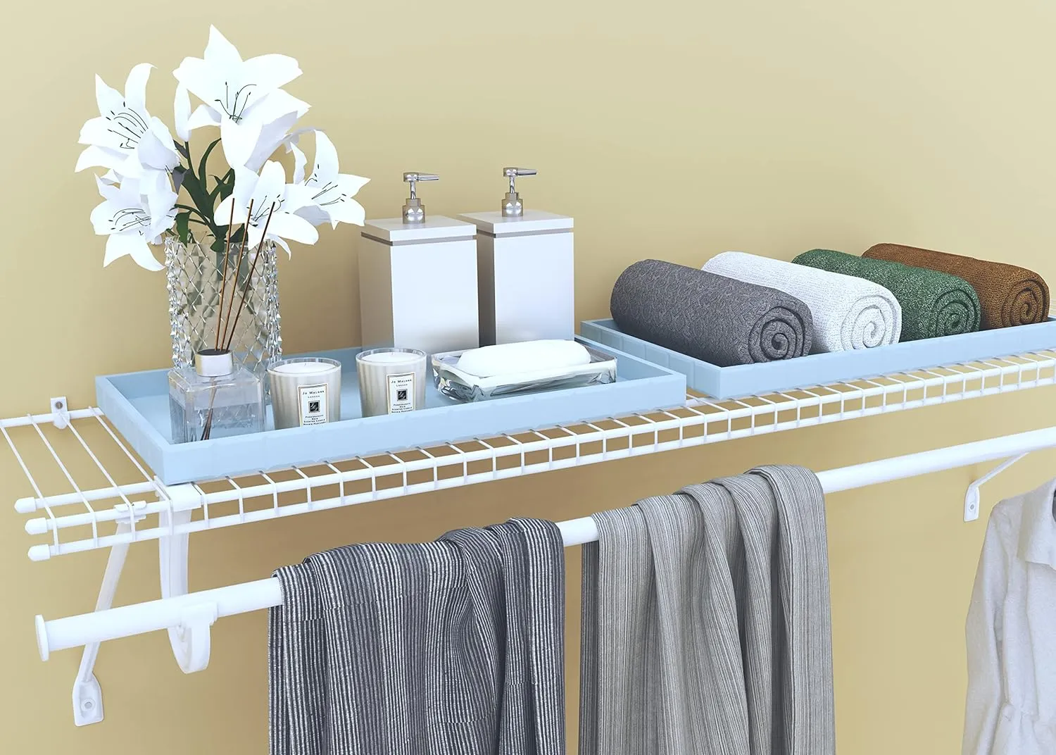 ClosetMaid 5631 SuperSlide Ventilated Shelf Kit with Closet Rod, 4-Foot x 12-Inch, White
