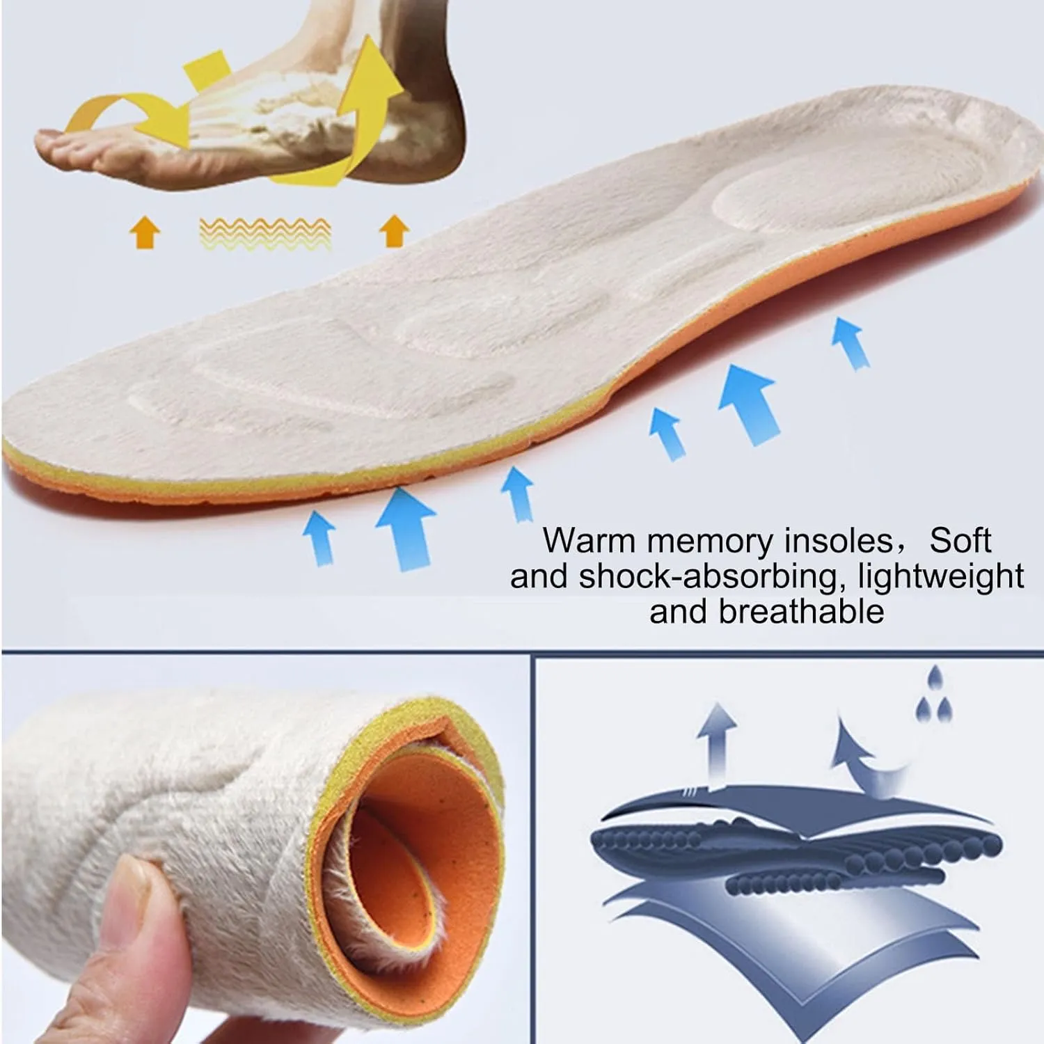 Comfortable Casual Shoes, Extra Wide Fit Diabetic Shoes Walking Shoes Middle-Aged and Elderly Warm Middle and High Top
