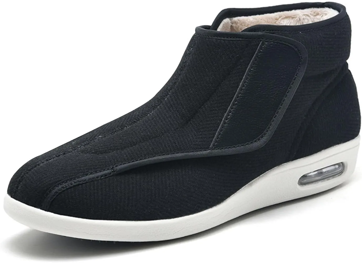 Comfortable Casual Shoes, Extra Wide Fit Diabetic Shoes Walking Shoes Middle-Aged and Elderly Warm Middle and High Top