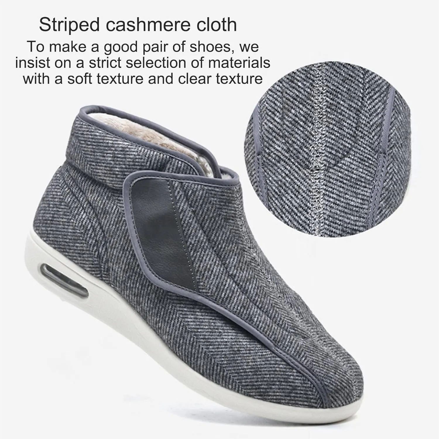 Comfortable Casual Shoes, Extra Wide Fit Diabetic Shoes Walking Shoes Middle-Aged and Elderly Warm Middle and High Top