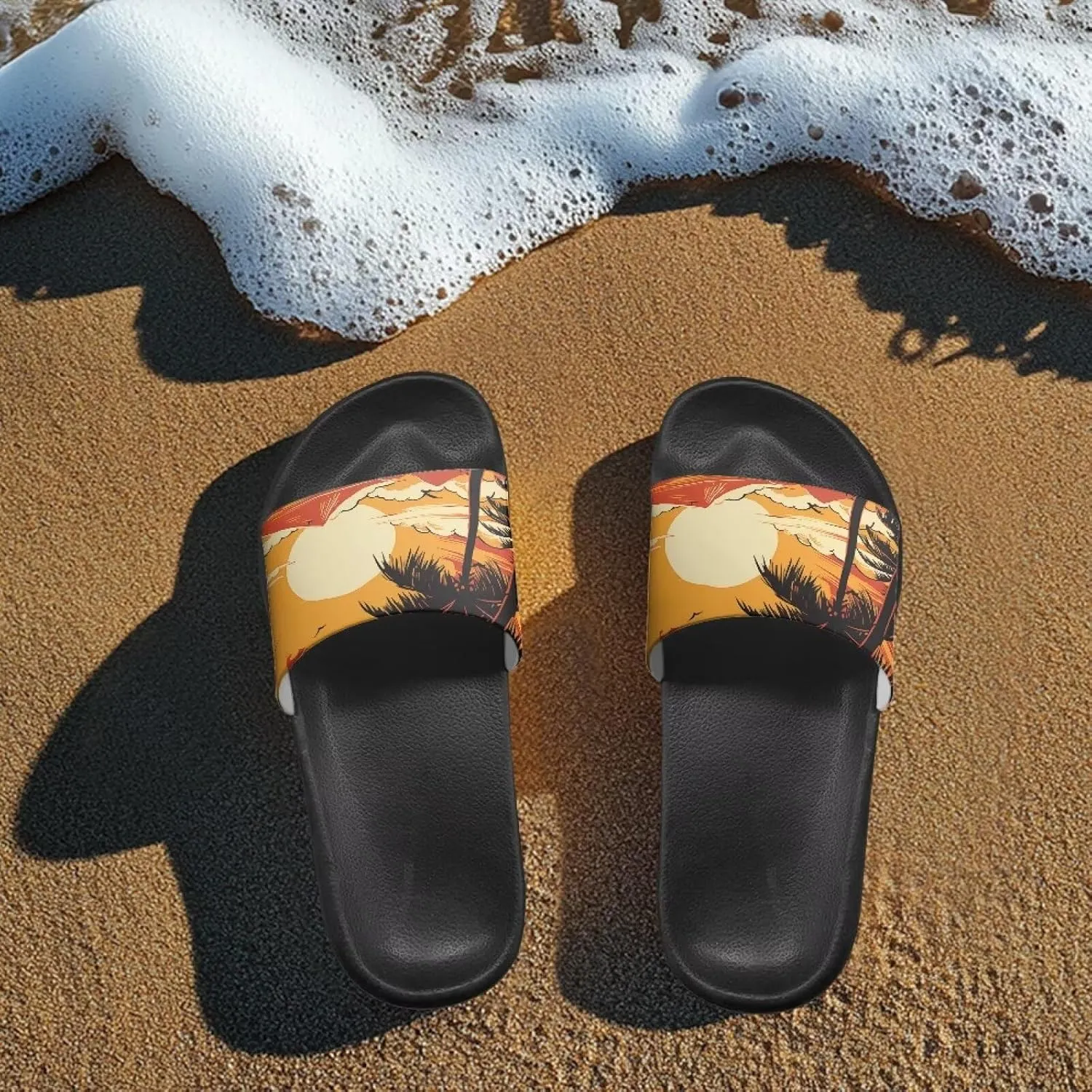 Comfortable Cushion House Slippers for Women, Indoor Outdoor EVA Foam Foot Shower Shoes with Non-Slip Arch Support