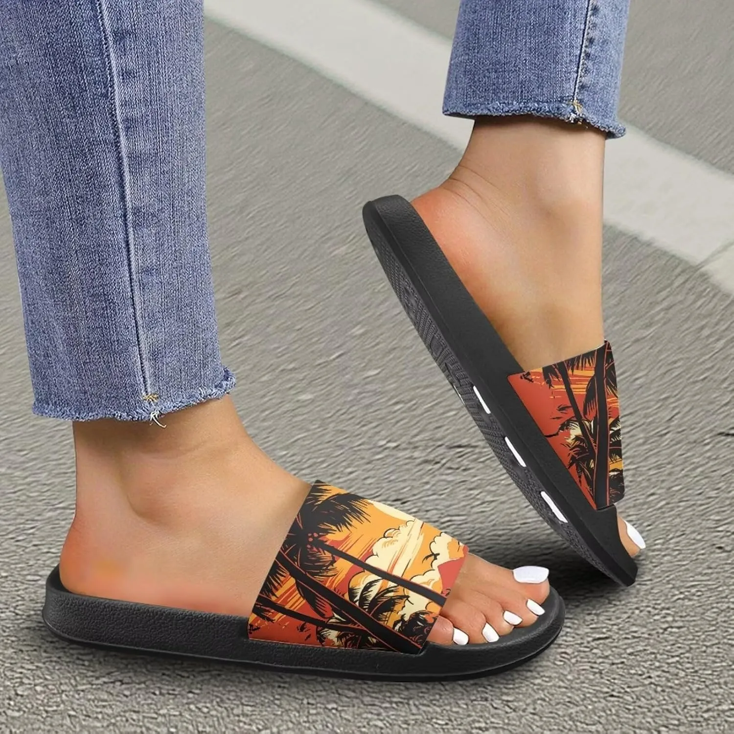Comfortable Cushion House Slippers for Women, Indoor Outdoor EVA Foam Foot Shower Shoes with Non-Slip Arch Support