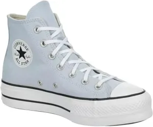 Converse Unisex Chuck Taylor All Star High Top Canvas Platform Sneaker - Lace up Closure Style - Cloudy Daze/White/Black 9