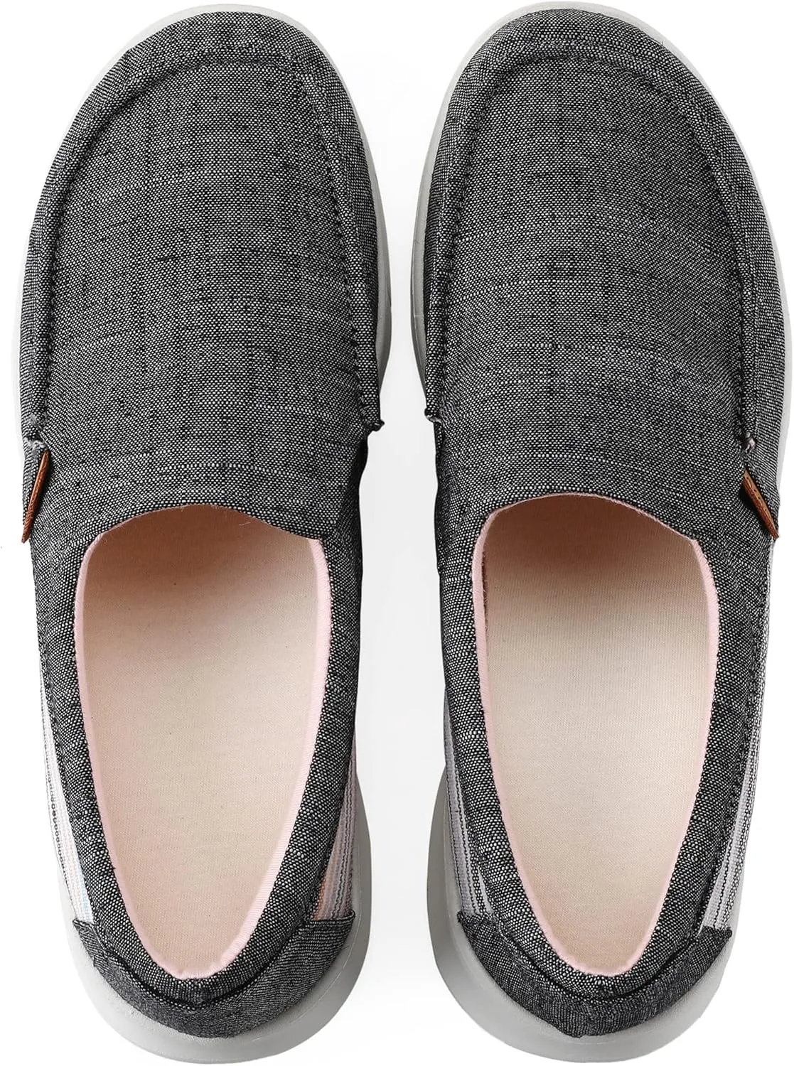 COOJOY Women's Casual Lightweight Stretch Boat Canvas Slip on Shoes Breathable