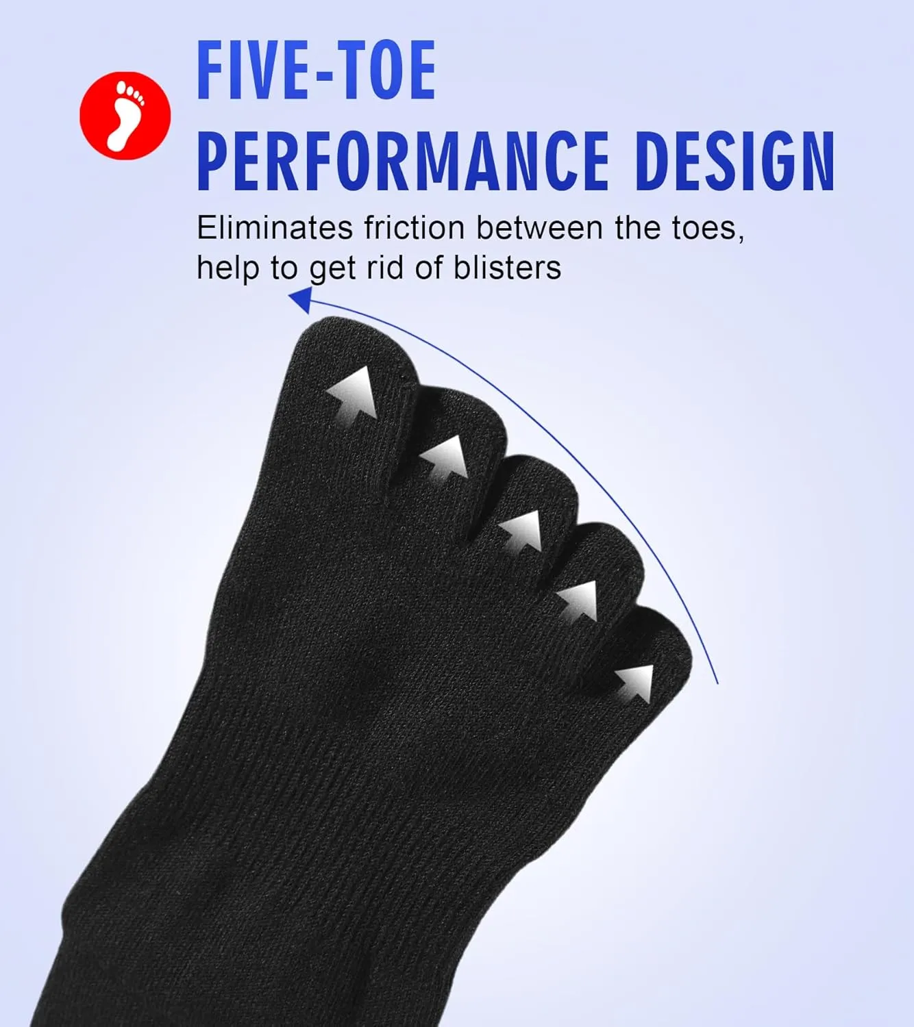 Coolmax Toe Socks for Women and Men No Show Low Cut High Performance 5 Finger Running Socks Athletic Wicking 3 Pack