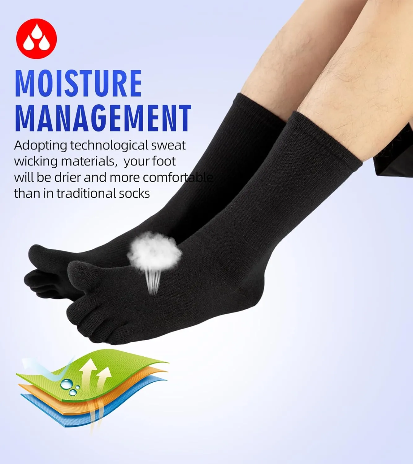 Coolmax Toe Socks for Women and Men No Show Low Cut High Performance 5 Finger Running Socks Athletic Wicking 3 Pack