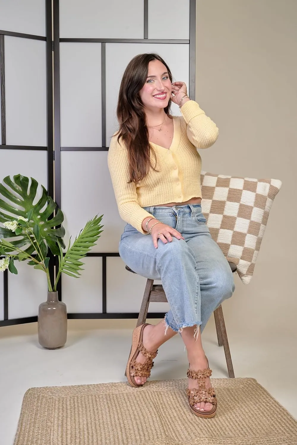Corkys Footwear Womens Mic Drop Wedge - Featuring A 2.5-inch Heel, A Strappy Upper with 3D Floral Embellishments, and Corkys Signature Soft EVA Insoles