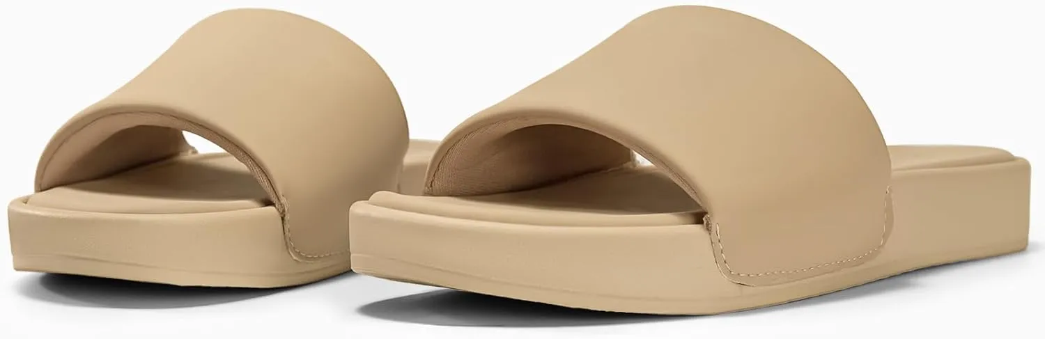 Coutgo Womens Platform Slide Sandals Comfortable Open Toe Slippers Slip On Summer Beach Shoes