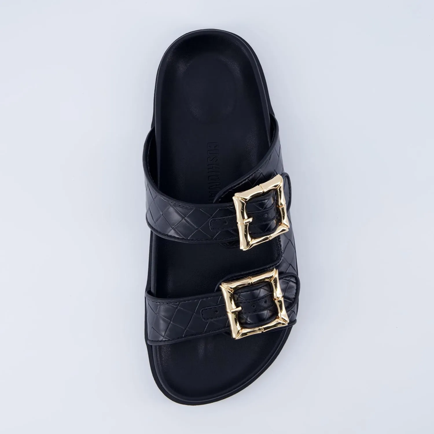 CUSHIONAIRE Loft Women's Quilted Slide Sandal With Cushioned Footbed and Adjustable Buckles