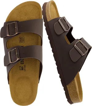 CUSHIONAIRE Men's Lane Cork Footbed Sandal with  Comfort, Arch Support, Adjustable Straps - Comfortable Slide Sandals for Walking, Casual Summer Footwear