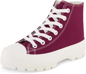 CUSHIONAIRE Women's Vespa high top Canvas Sneaker  Memory Foam and Side Zipper