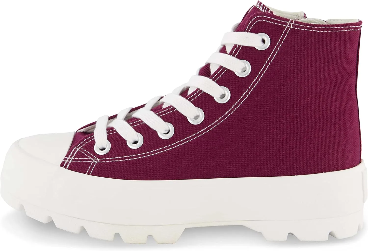 CUSHIONAIRE Women's Vespa high top Canvas Sneaker  Memory Foam and Side Zipper