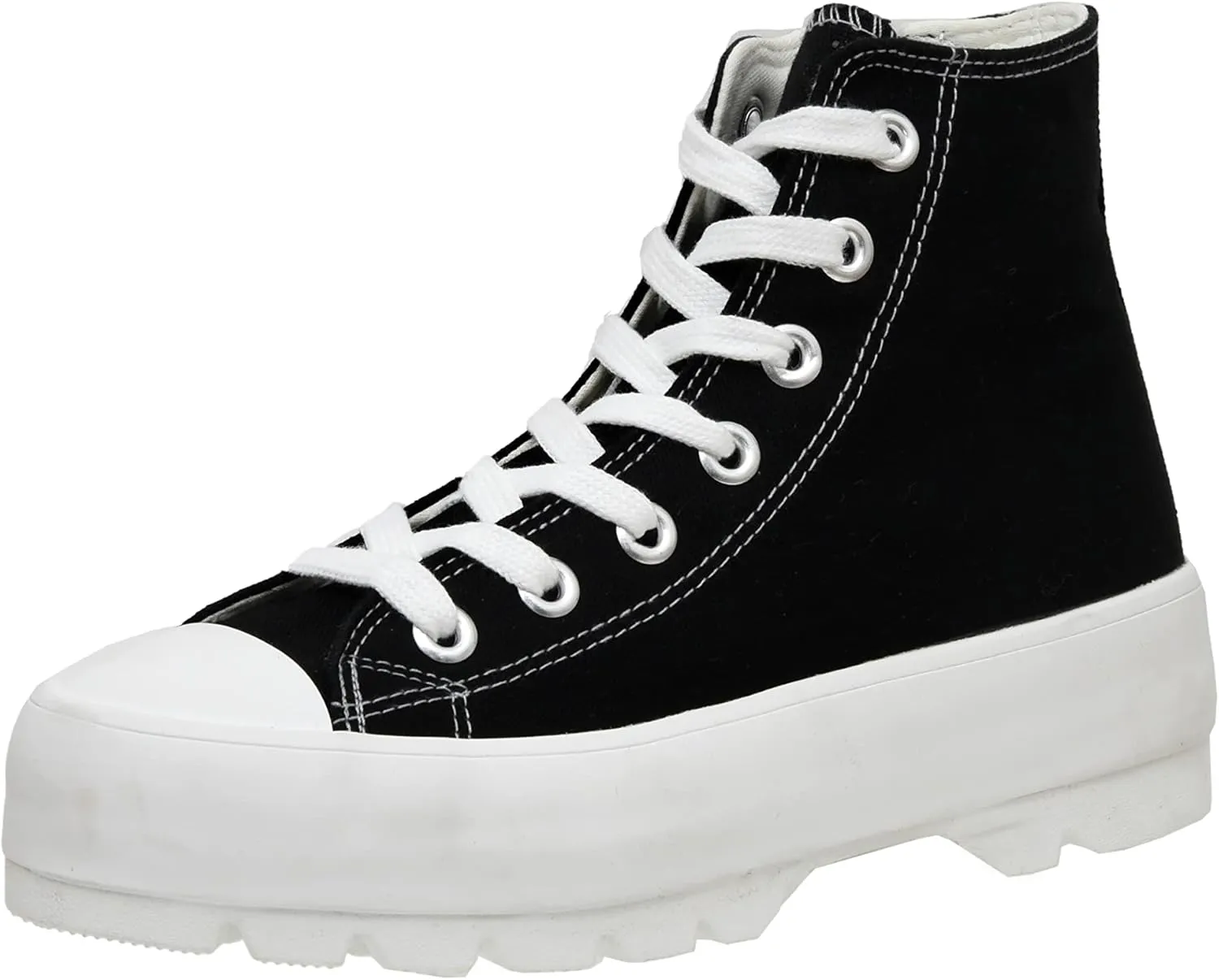 CUSHIONAIRE Women's Vespa high top Canvas Sneaker  Memory Foam and Side Zipper