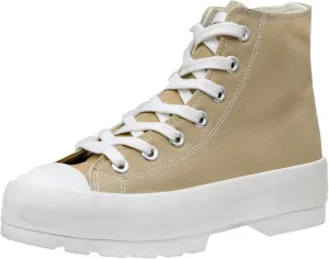 CUSHIONAIRE Women's Vespa high top Canvas Sneaker  Memory Foam and Side Zipper