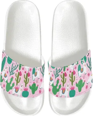 Cushioned Slide Sandals for Women Ultra Comfort Slippers Soft Summer Beach Shoes with Low Arch Support White Sole