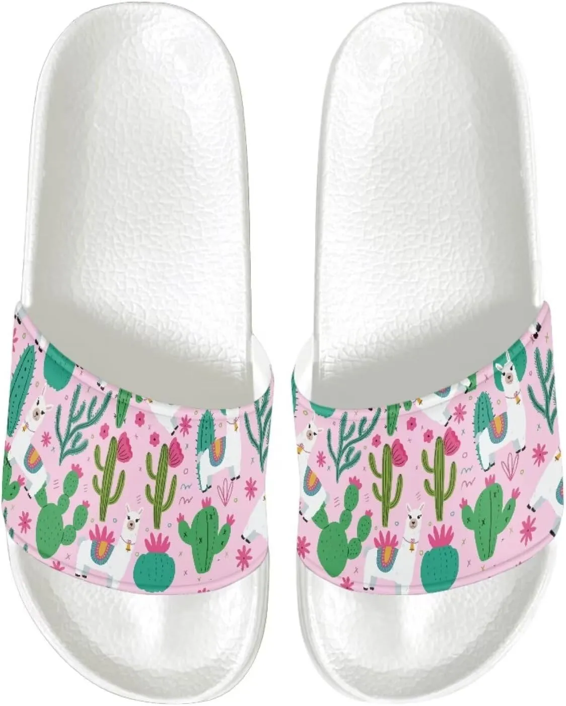 Cushioned Slide Sandals for Women Ultra Comfort Slippers Soft Summer Beach Shoes with Low Arch Support White Sole