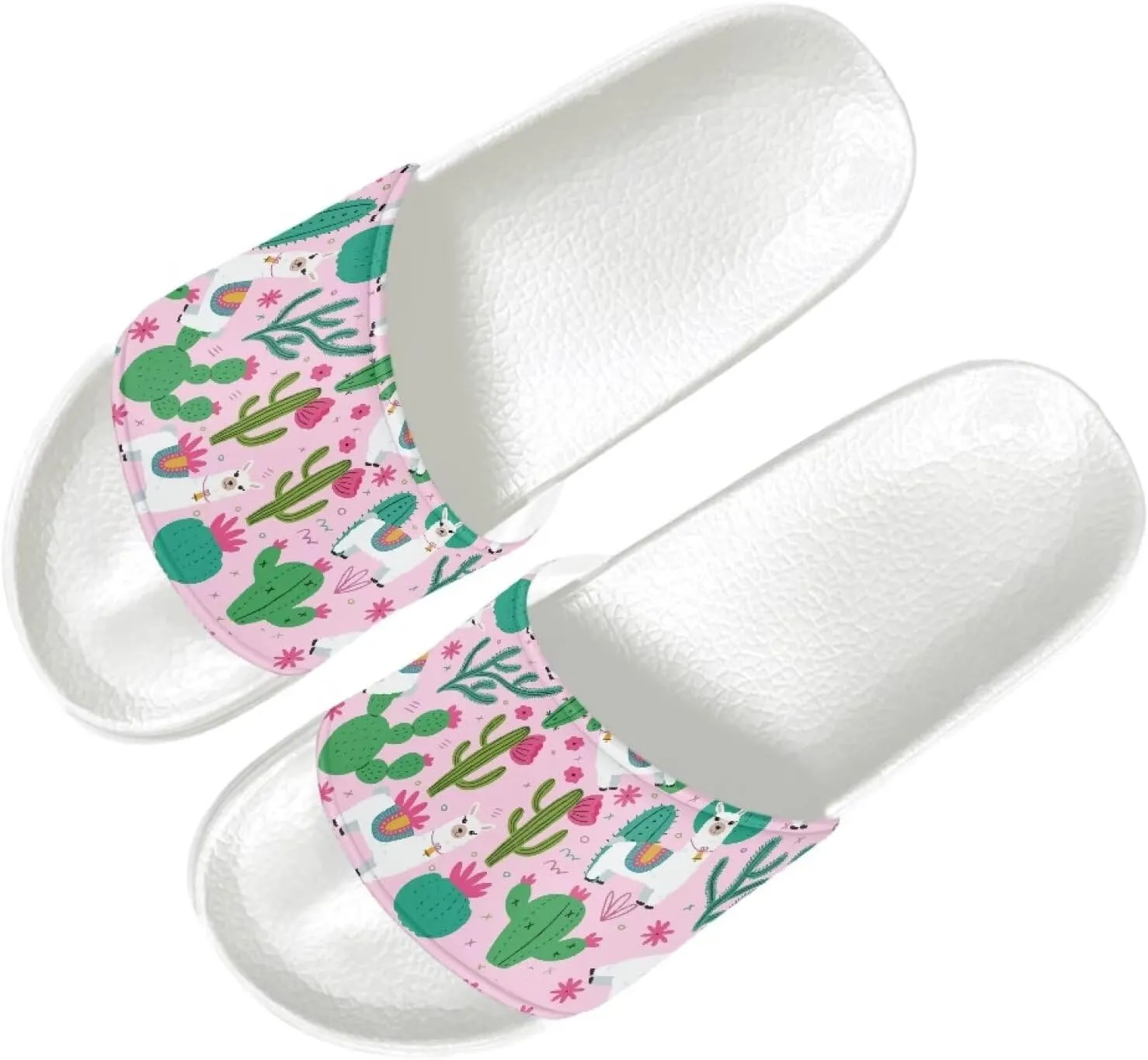 Cushioned Slide Sandals for Women Ultra Comfort Slippers Soft Summer Beach Shoes with Low Arch Support White Sole