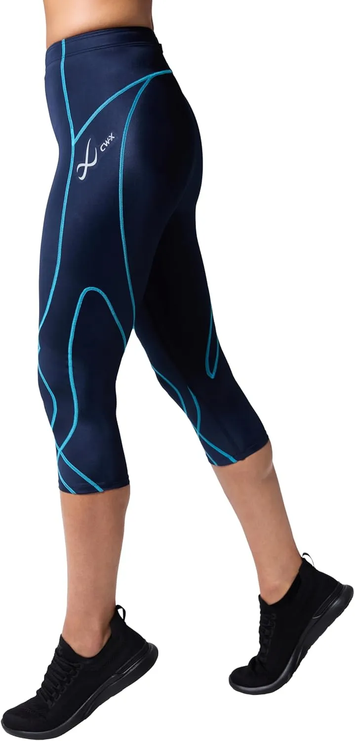 CW-X Women's Stabilyx Joint Support 3/4 Capri Compression Tight, Leggings for Running and Recovery