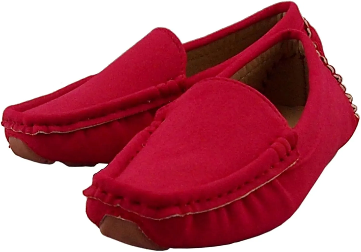 DADAWEN Toddler Little Kid Boys Girls Soft Suede Leather Slip On Penny Loafer Dress Shoes Moccasin Flat Boat Shoes Wedding Church Oxford