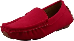 DADAWEN Toddler Little Kid Boys Girls Soft Suede Leather Slip On Penny Loafer Dress Shoes Moccasin Flat Boat Shoes Wedding Church Oxford