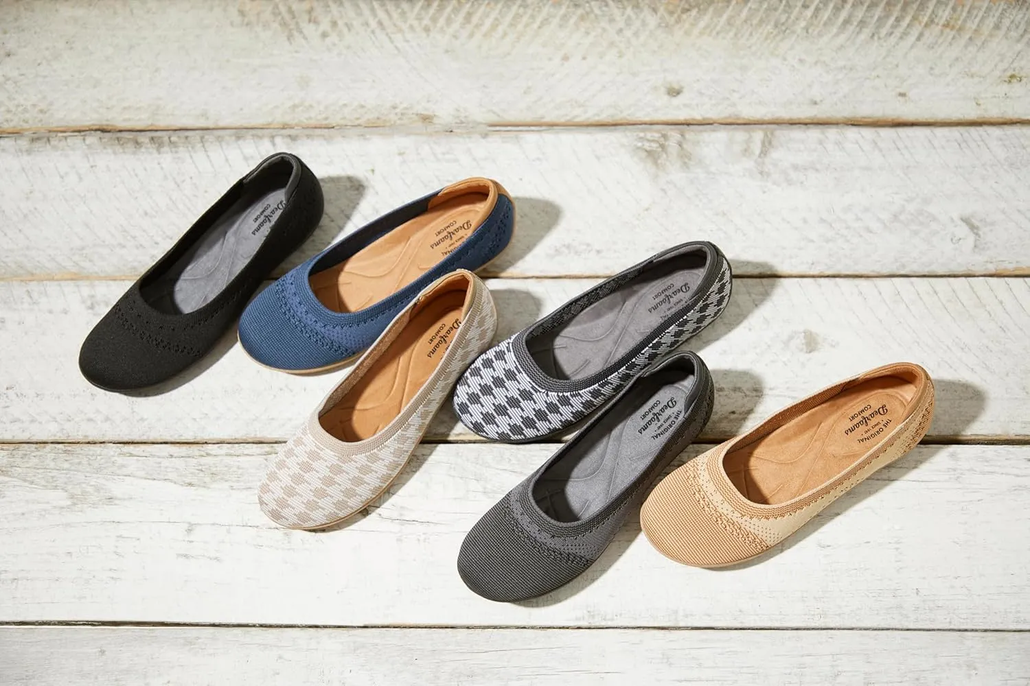 Dearfoams Women's Misty Fashion Casual Slip on - Ballet Flat with Breathability, Comfort, and Arch Support