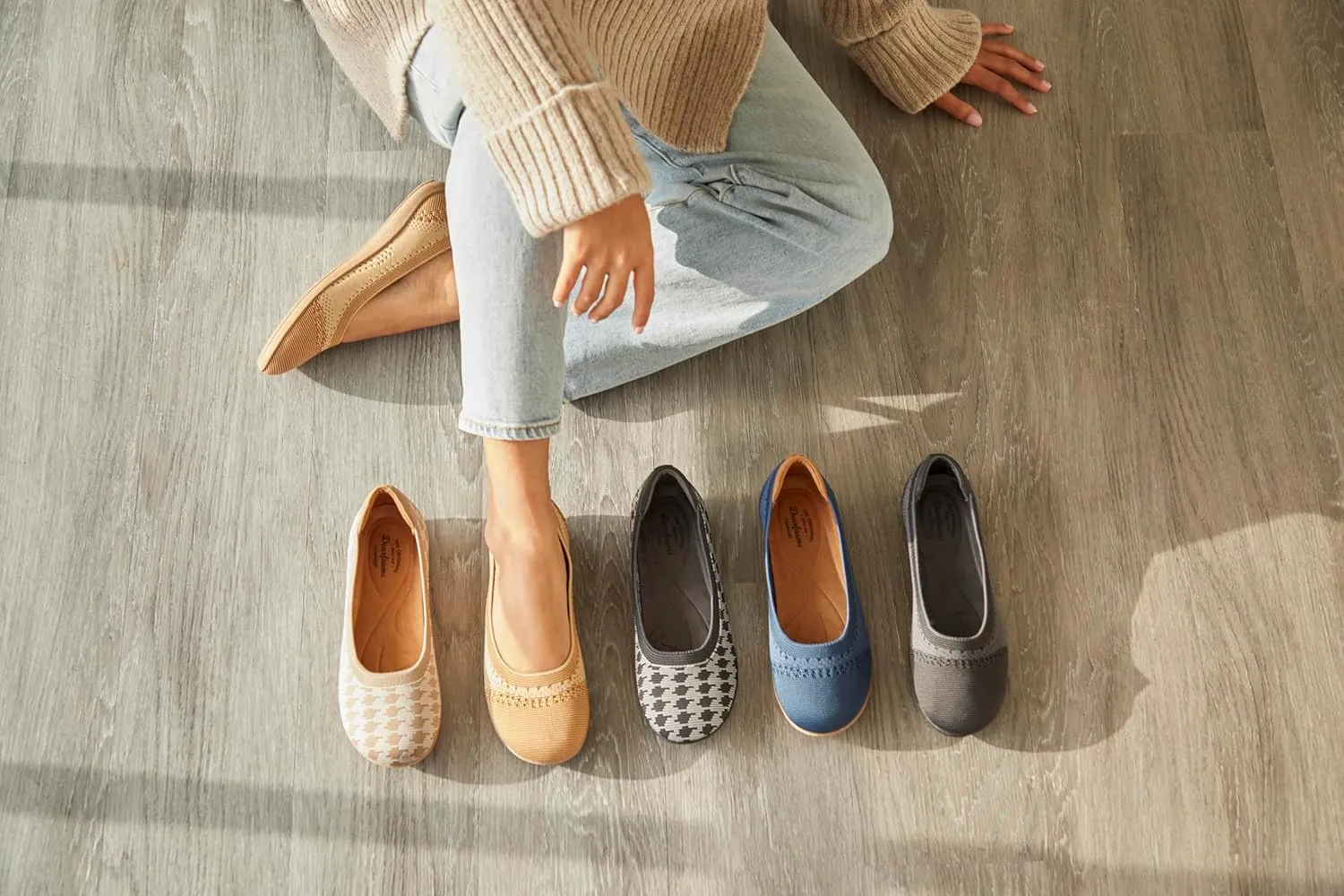 Dearfoams Women's Misty Fashion Casual Slip on - Ballet Flat with Breathability, Comfort, and Arch Support