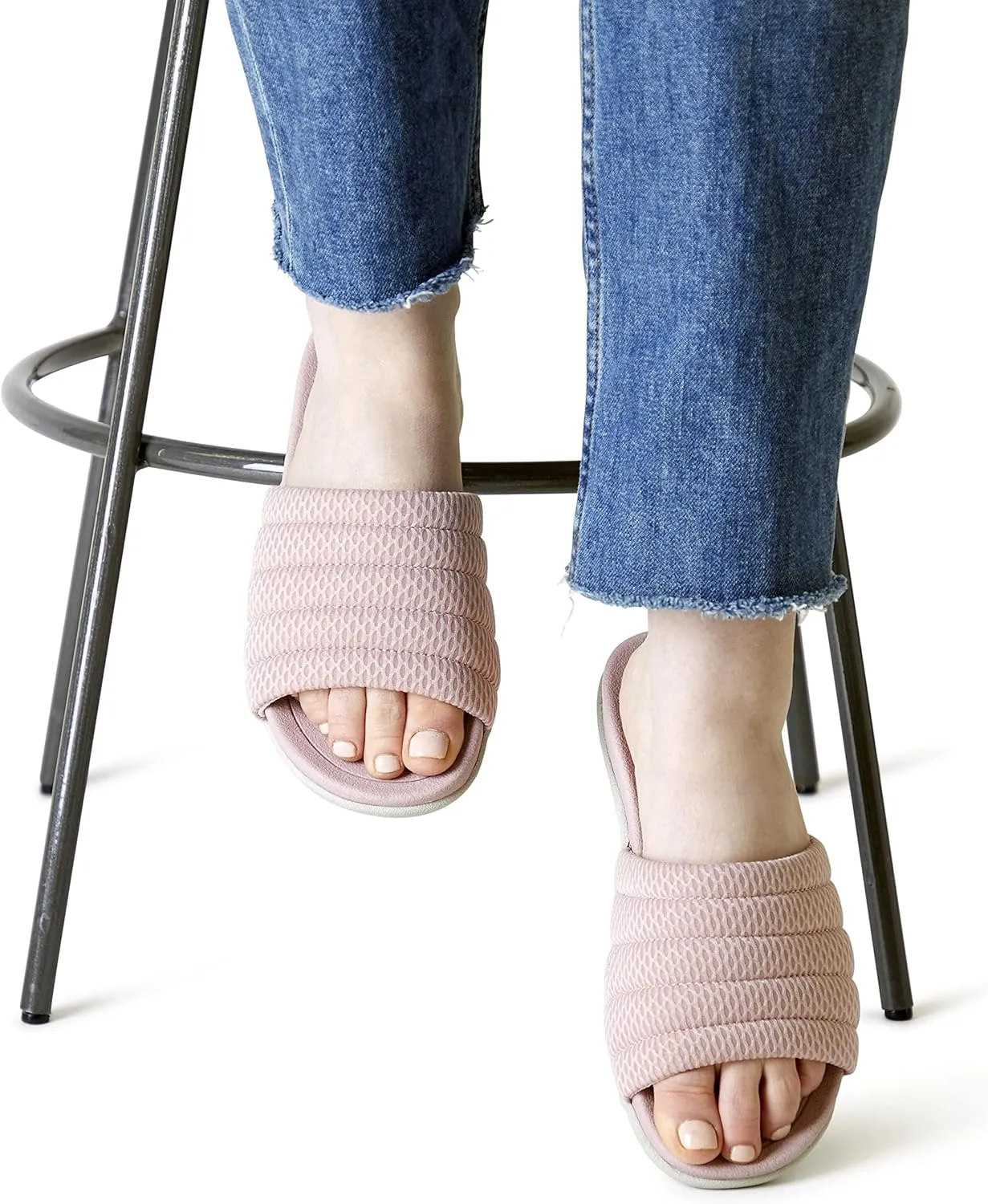 Dearfoams Women's Original Comfort Emma Slip on Slide Sandal with Arch Support