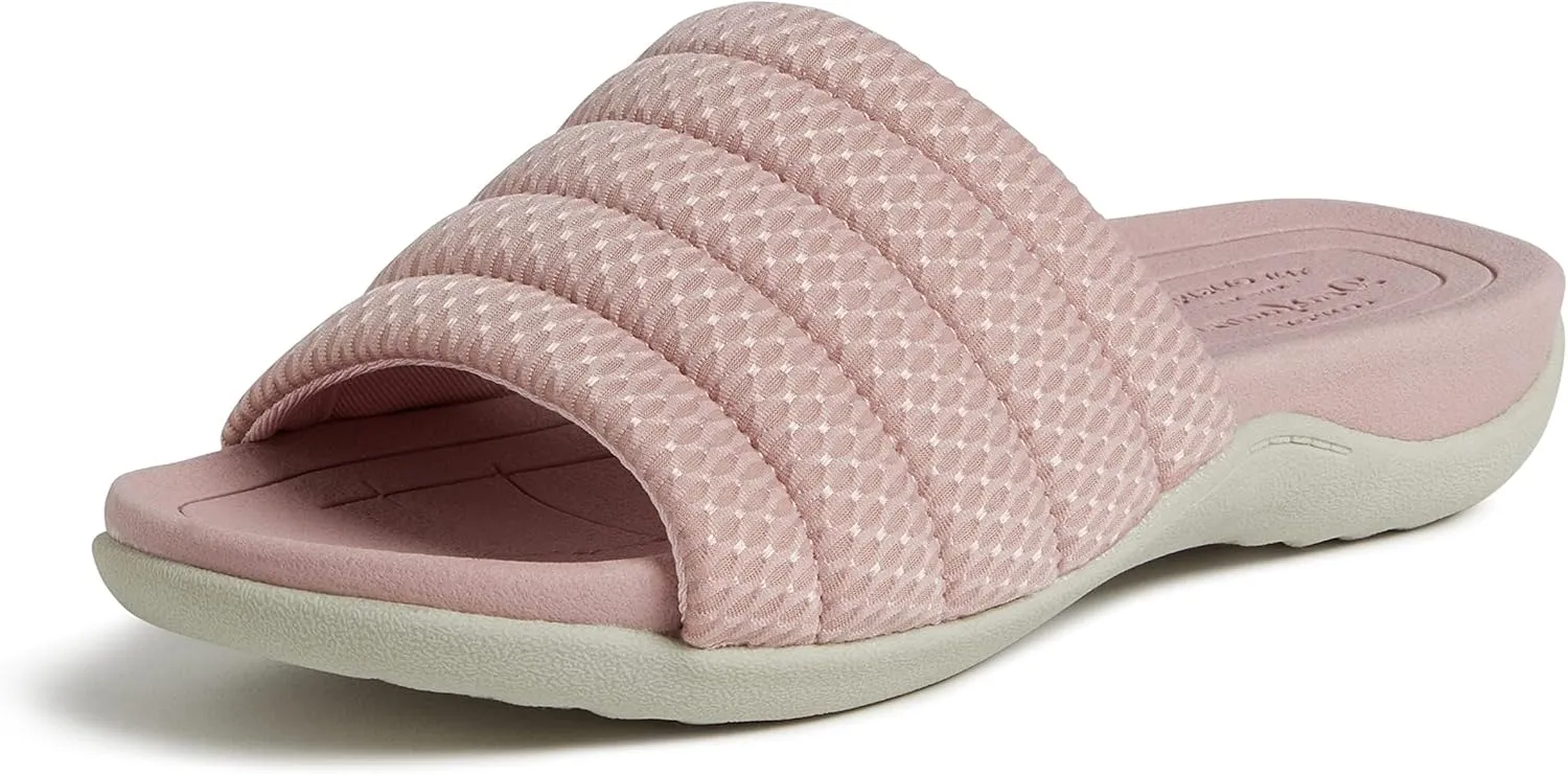 Dearfoams Women's Original Comfort Emma Slip on Slide Sandal with Arch Support