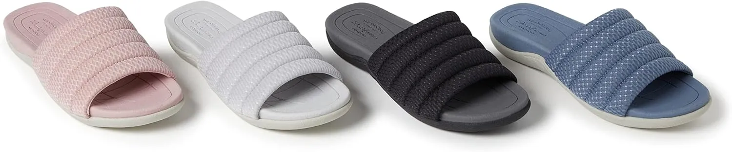 Dearfoams Women's Original Comfort Emma Slip on Slide Sandal with Arch Support