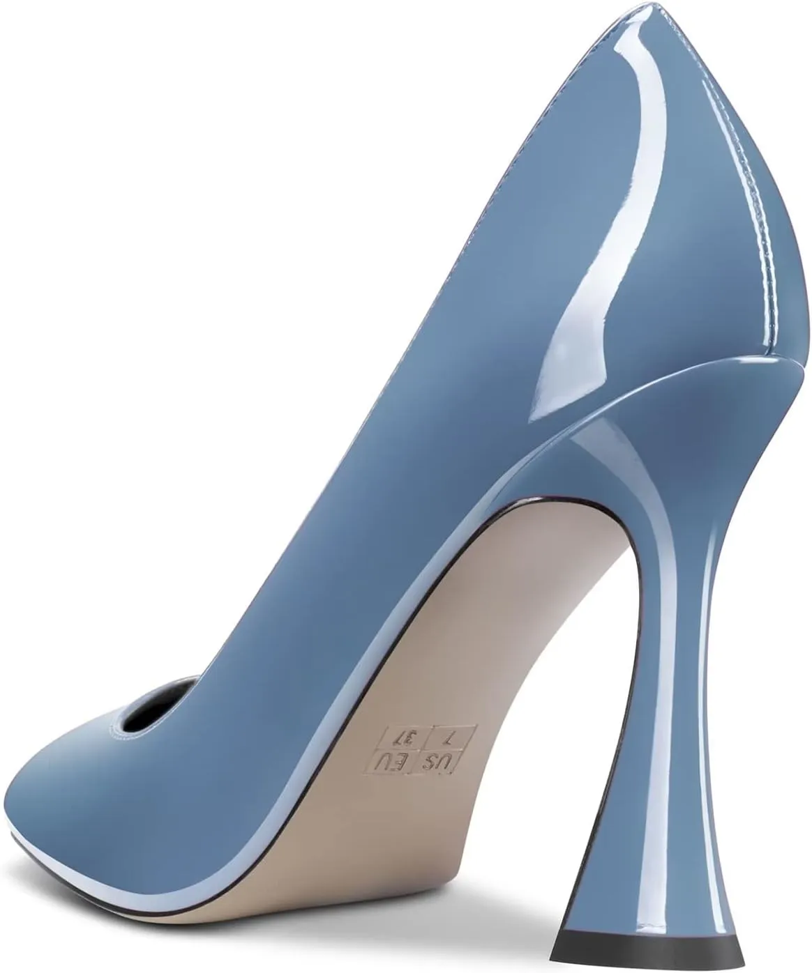 DearOnly Women Chunky Block High Heel Pointed Toe Pumps Slip-on Wedding Dress Basic Classic 3.9 Inches Heels