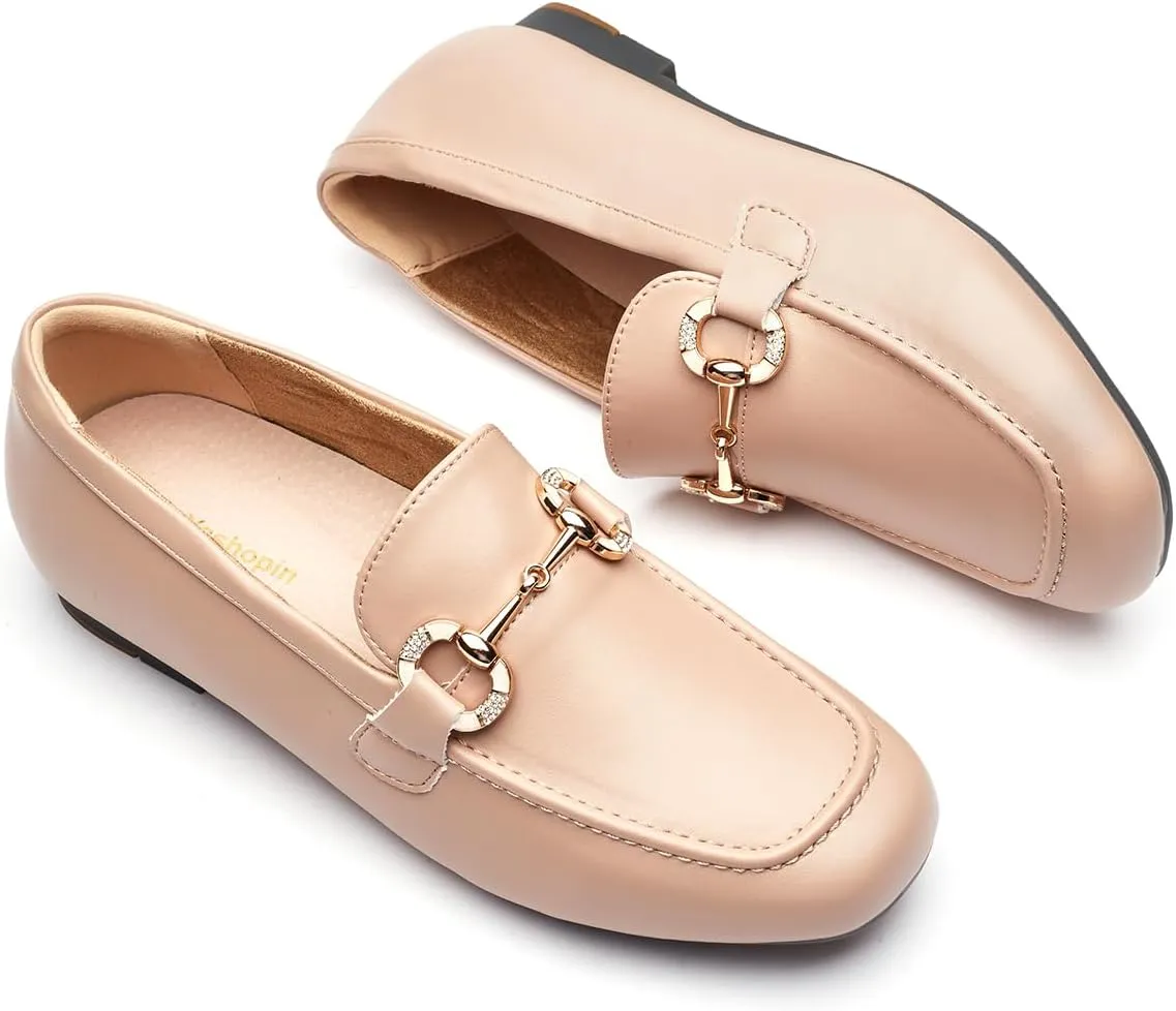 DeYashopin Womens Loafers Shoes Fashion Low Heel Slip on Shoes Comfortable Driving Flats
