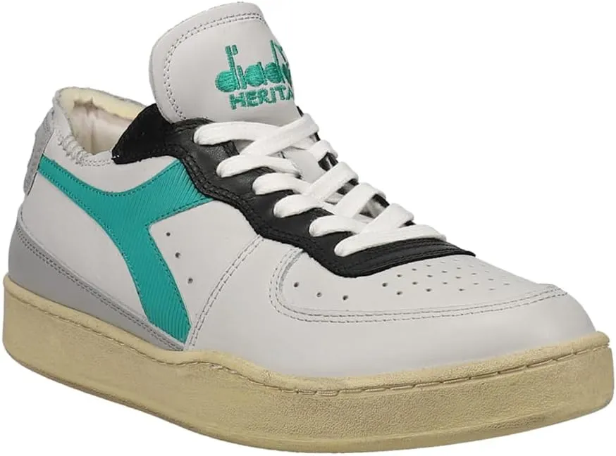 Diadora Mens Mi Basket Row Cut Lace Up Sneakers Shoes Casual - White
