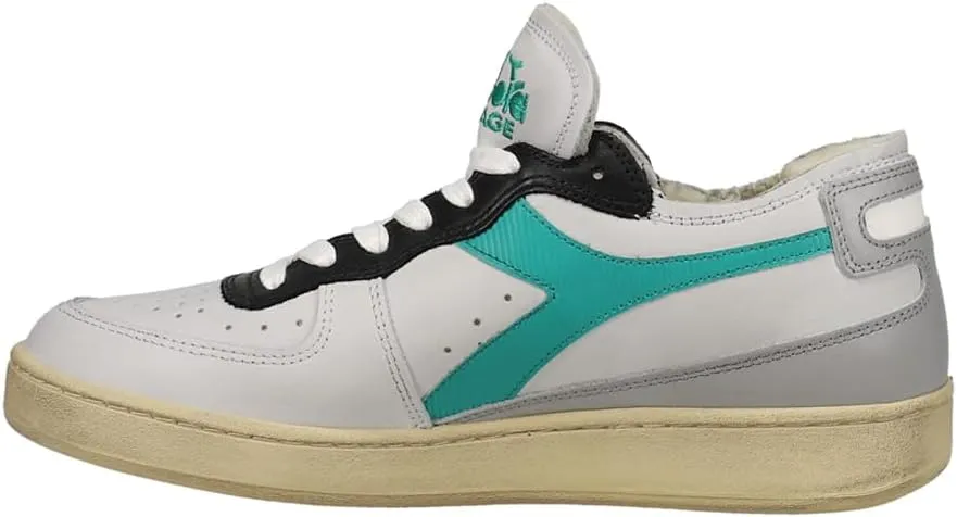 Diadora Mens Mi Basket Row Cut Lace Up Sneakers Shoes Casual - White