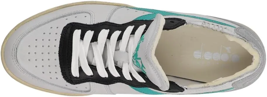 Diadora Mens Mi Basket Row Cut Lace Up Sneakers Shoes Casual - White