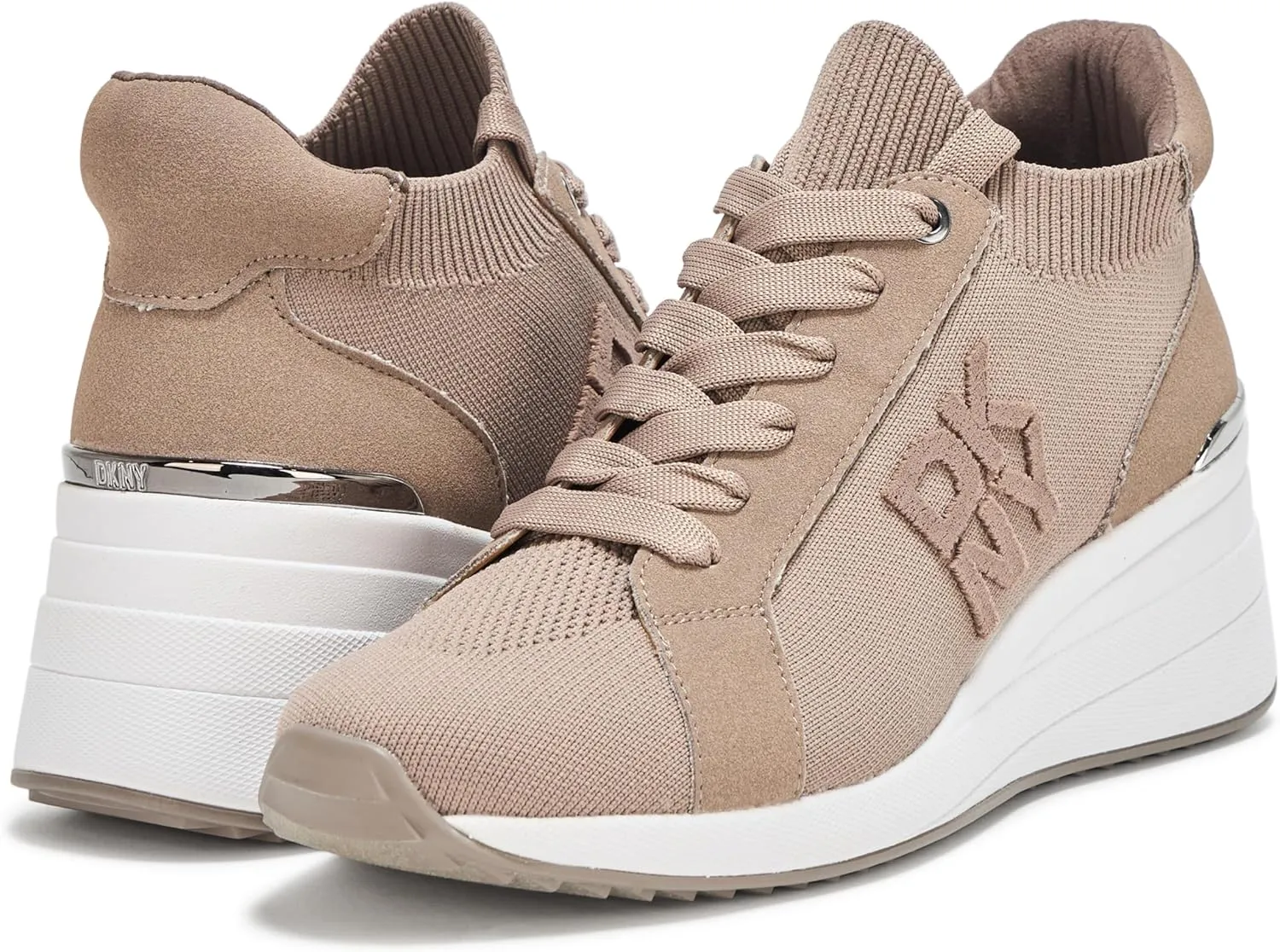 DKNY Women's Kasia Everyday Lace Up Wedge Sneaker
