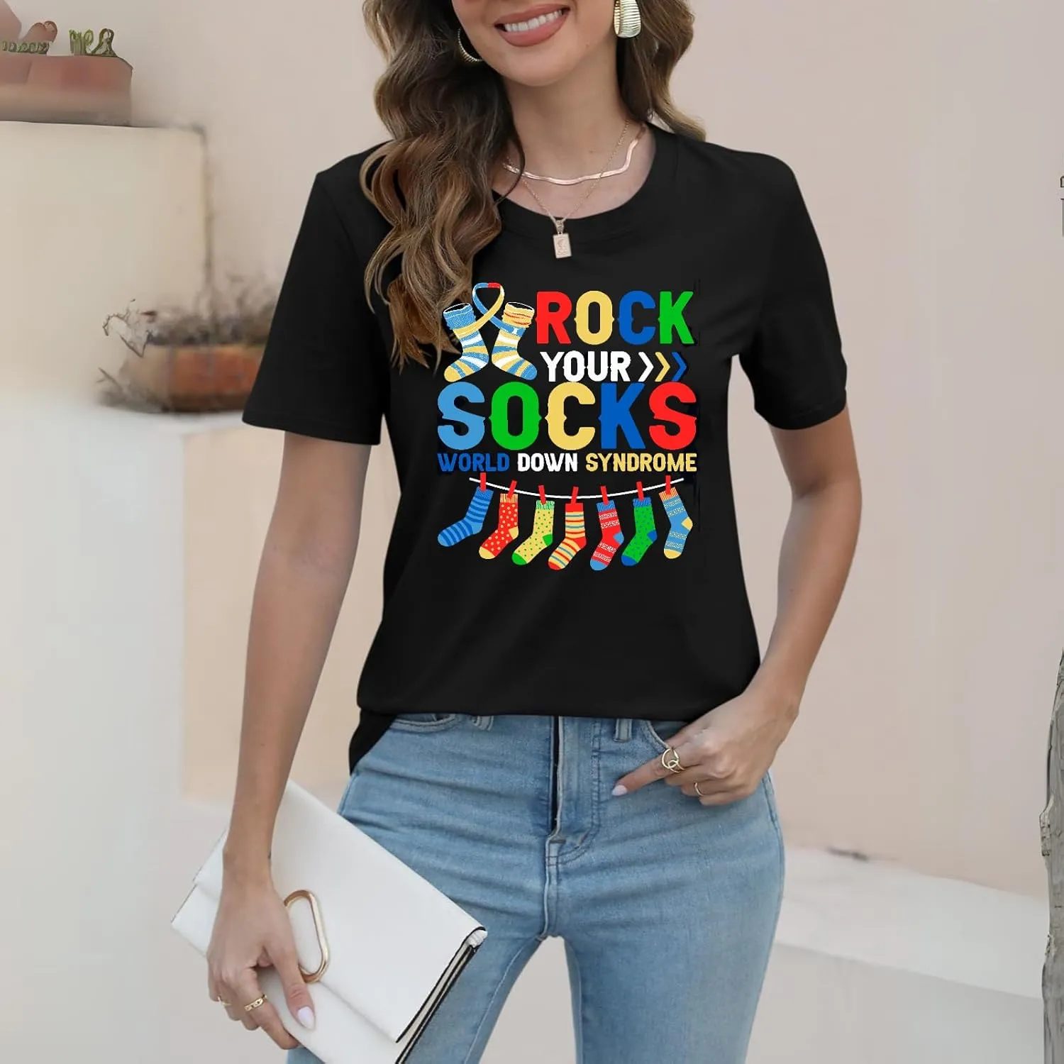 Down Syndrome Awareness Shirts for Women World Down Syndrome Day Short Sleeve T Shirt Syndrome Support Tee Top
