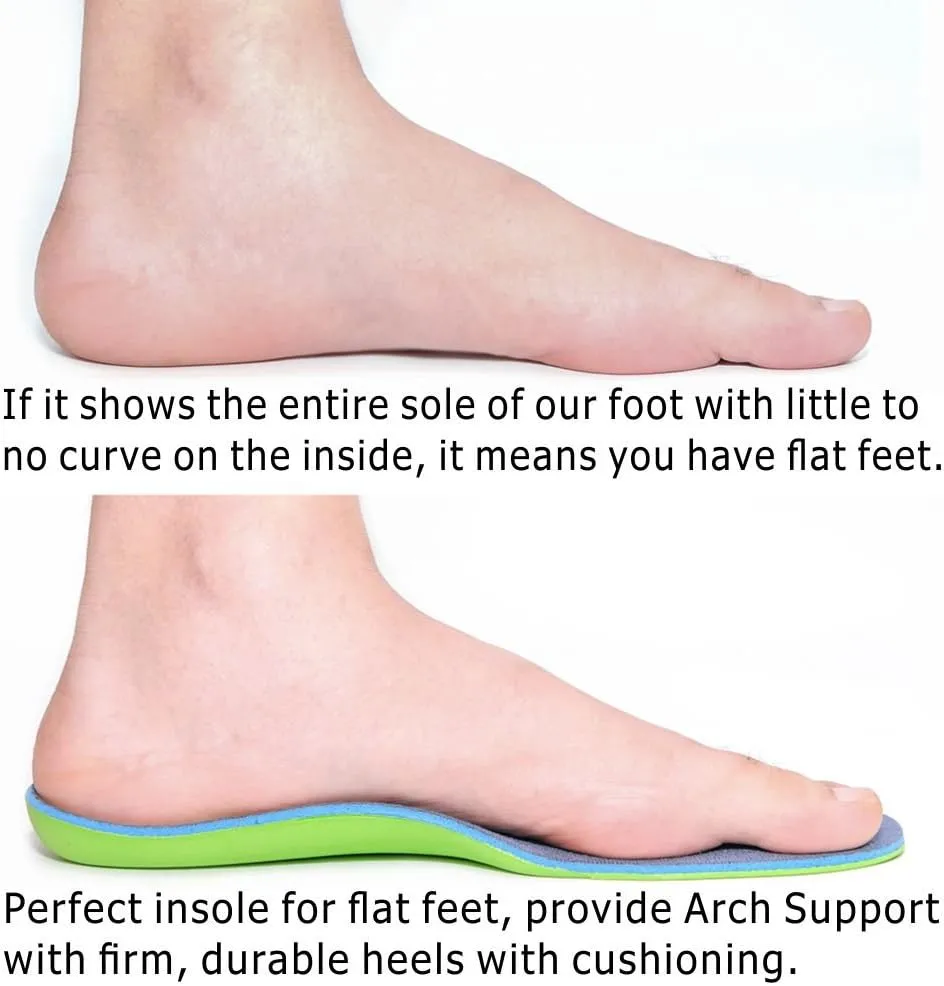 Dr. Foot's Plantar Fasciitis Insoles - Arch Support Shoe Inserts for Flat Feet, Foot & Heel Pain and Over-Pronation, Diabetic Anti-Sweat Foam for Kids Men & Women - XS