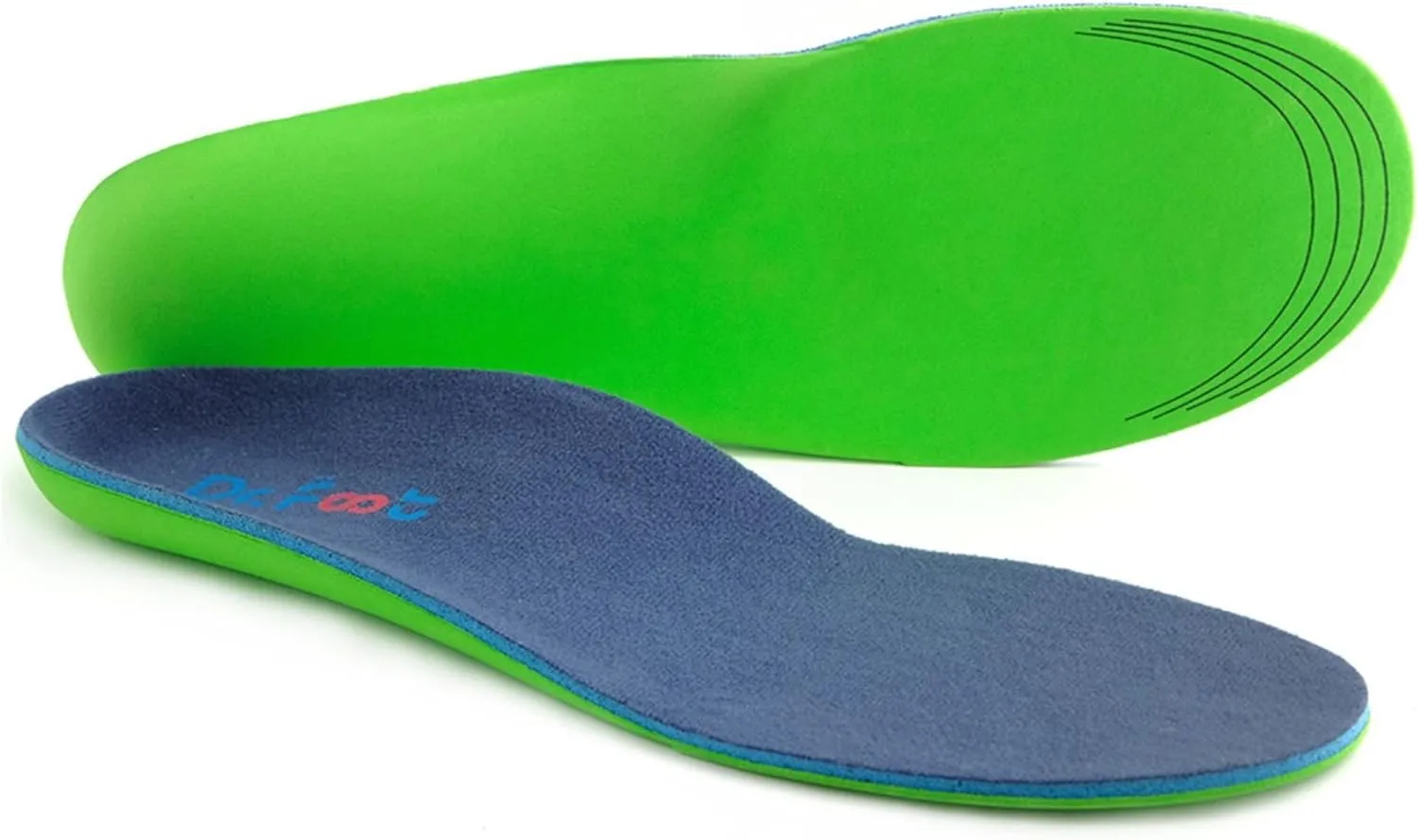 Dr. Foot's Plantar Fasciitis Insoles - Arch Support Shoe Inserts for Flat Feet, Foot & Heel Pain and Over-Pronation, Diabetic Anti-Sweat Foam for Kids Men & Women - XS