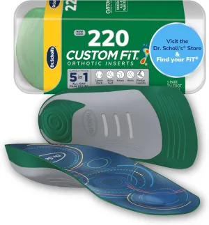 Dr. Scholl’s® Custom Fit® Orthotics 3/4 Length Inserts, CF 220, Customized for your foot & arch, Immediate All-Day Pain Relief, Lower Back, Knee, Plantar Fascia, Heel, Insoles Fit Men & Womens Shoes