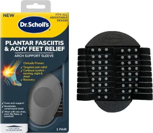 Dr. Scholl's® Plantar Fasciitis & Achy Feet Relief Arch Support Sleeve, Cushioned Arch Support, Compression Band, Foam Pad Insert, Non Slip Sole, All-Day Wear Morning to Night, Unisex 1 Pair