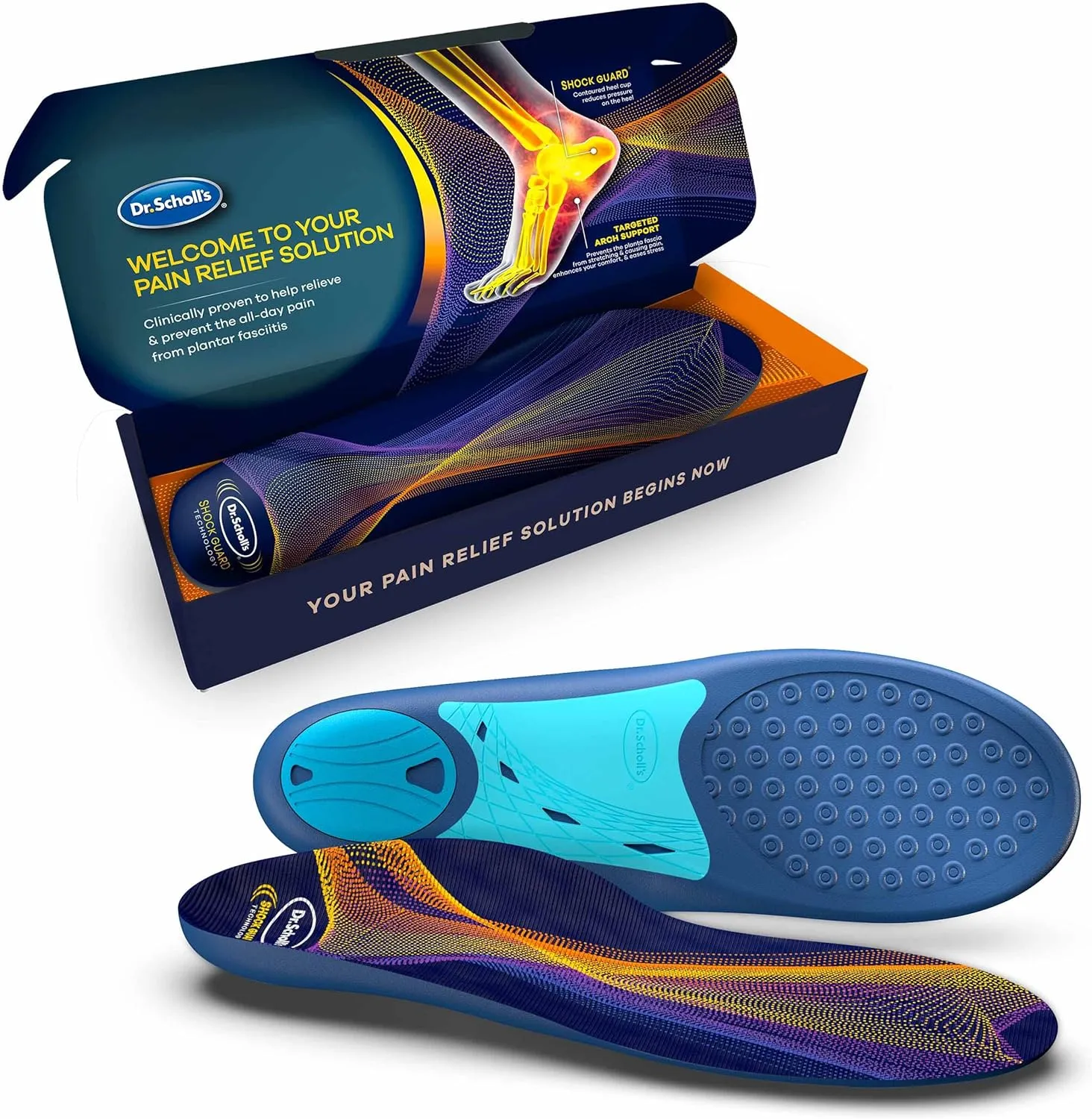 Dr. Scholl’s Plantar Fasciitis Pain Relief Orthotic Insoles, Immediately Relieves Pain: Heel, Spurs, Arch Support, Distributes Foot Pressure, 1 Pair