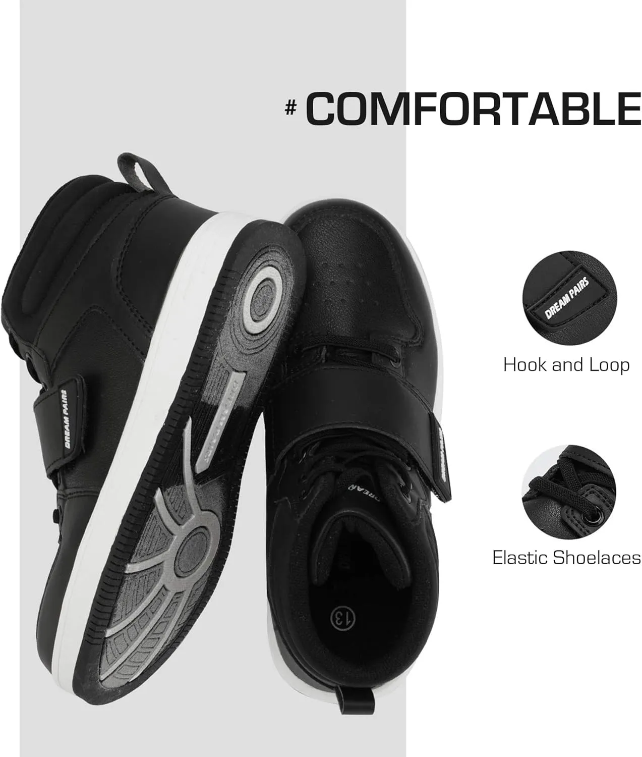 DREAM PAIRS Boys Girls High Top Sneaker LilLegends Skyhigh Basketball Shoes