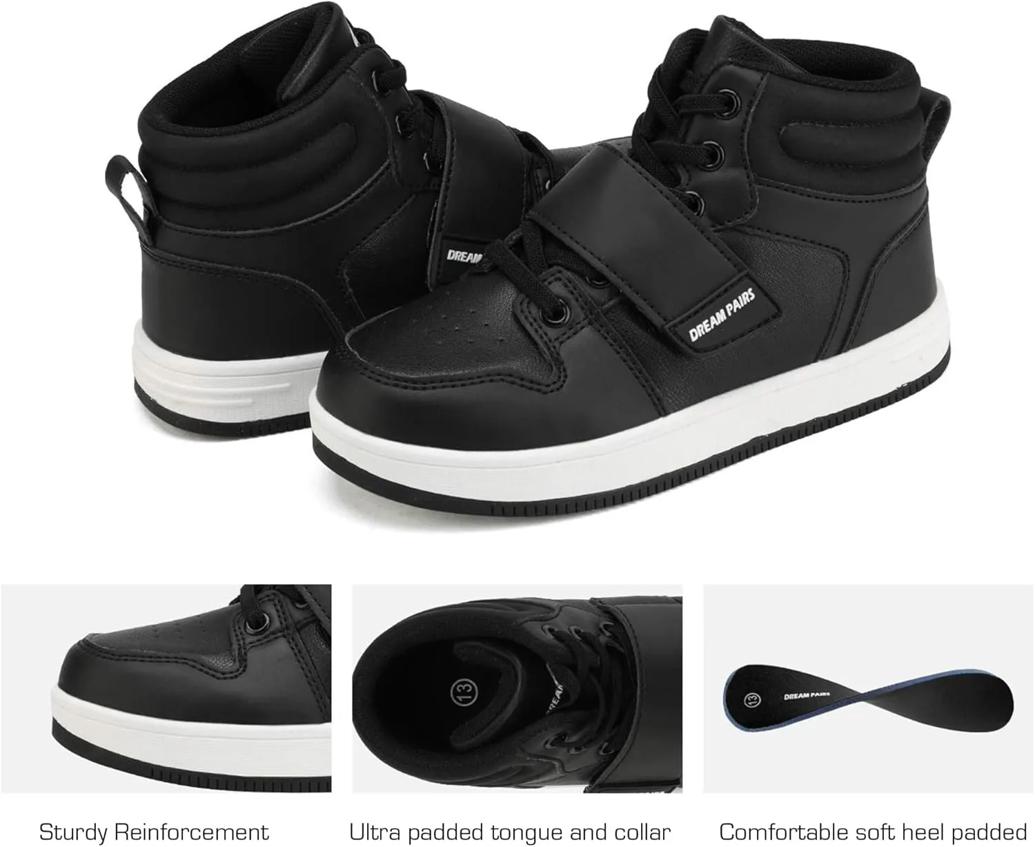DREAM PAIRS Boys Girls High Top Sneaker LilLegends Skyhigh Basketball Shoes