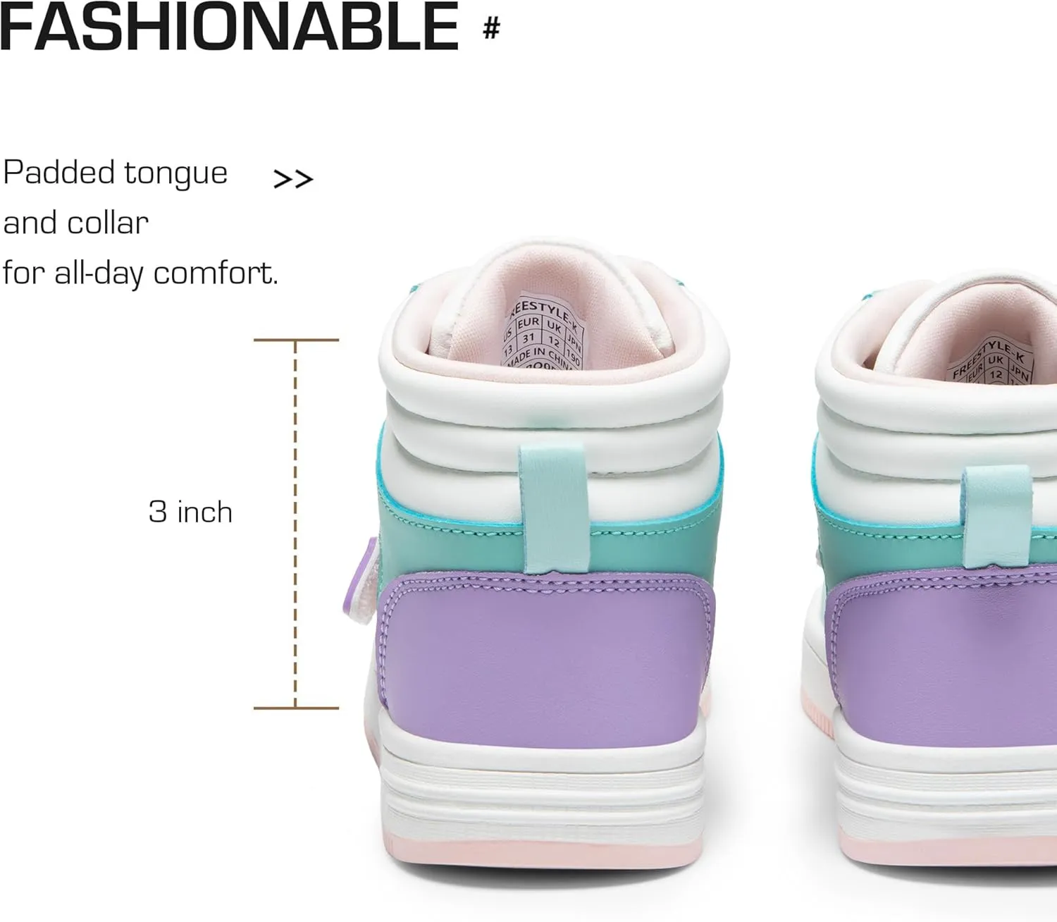 DREAM PAIRS Boys Girls High Top Sneaker LilLegends Skyhigh Basketball Shoes