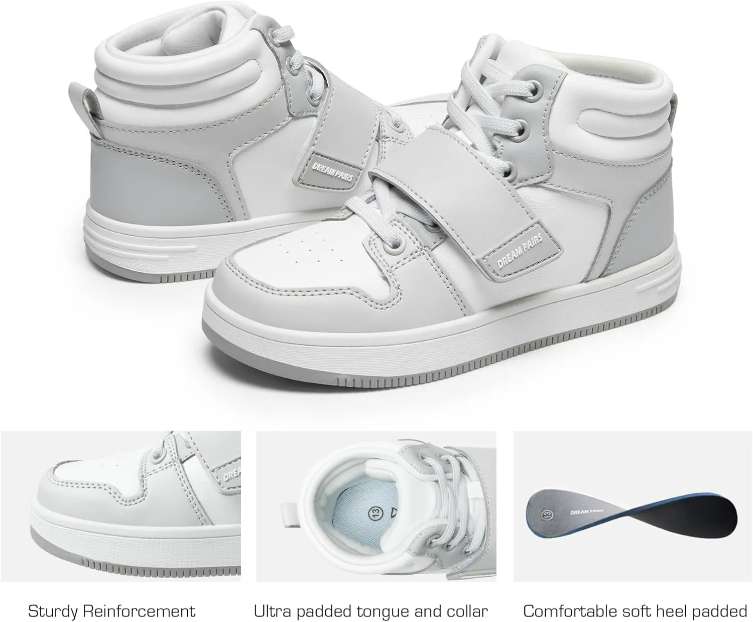 DREAM PAIRS Boys Girls High Top Sneaker LilLegends Skyhigh Basketball Shoes