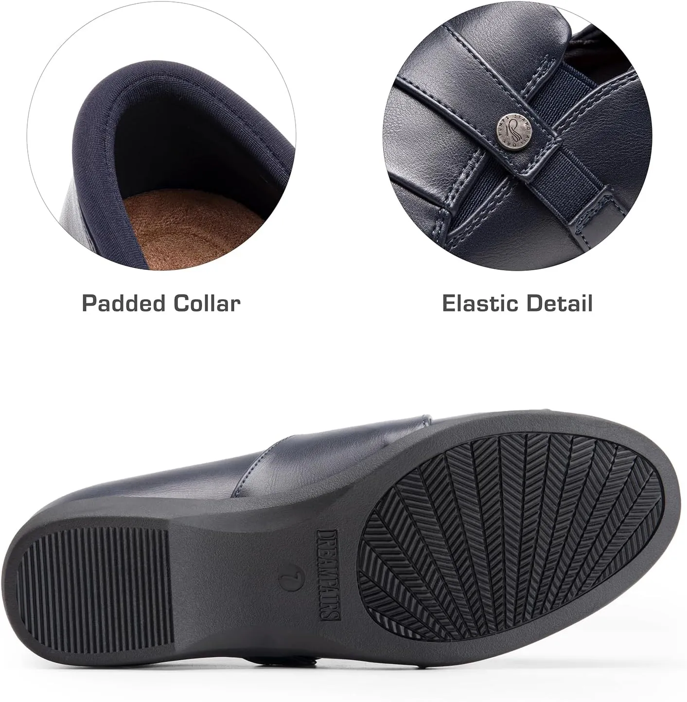 DREAM PAIRS Loafer for Women Slip-on Comfortable Dressy Loafers Business Casual Work Office Loafer Shoes Faux Leather Round Toe with Arch Support