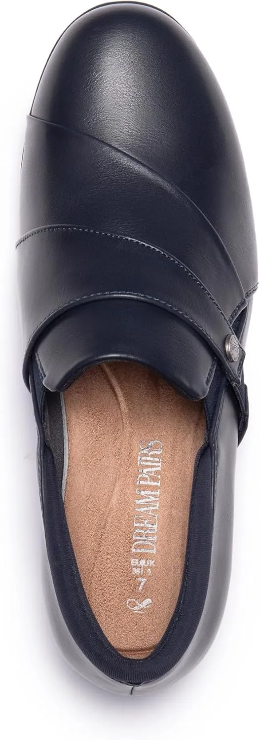 DREAM PAIRS Loafer for Women Slip-on Comfortable Dressy Loafers Business Casual Work Office Loafer Shoes Faux Leather Round Toe with Arch Support