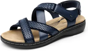 DREAM PAIRS Women's Arch Support Sandals Comfortable Open Toe Dress Flats Walking Sandals for Summer