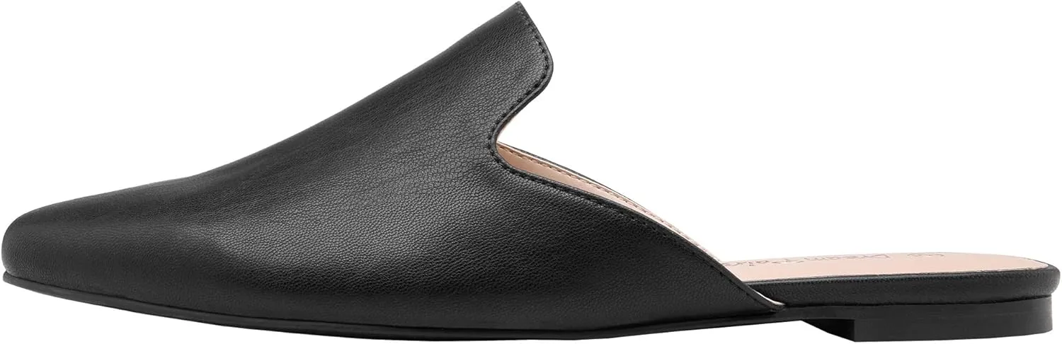 DREAM PAIRS Women's Flat Mules Pointed Toe Backless Loafer Shoes