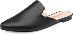 DREAM PAIRS Women's Flat Mules Pointed Toe Backless Loafer Shoes